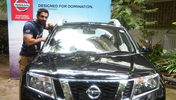 John Abraham with his new Nissan Terrano