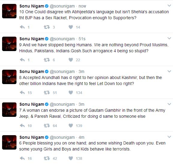 Sonu Nigam's Tweets before quitting Twitter