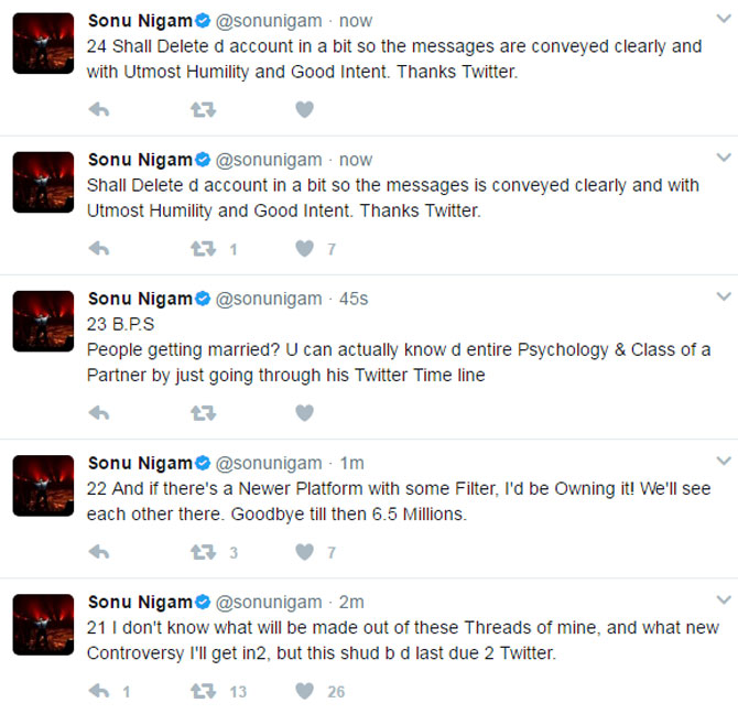 Sonu Nigam's Tweets before quitting Twitter