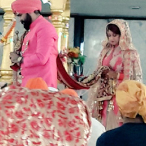 Aarya, Jasmine at their wedding