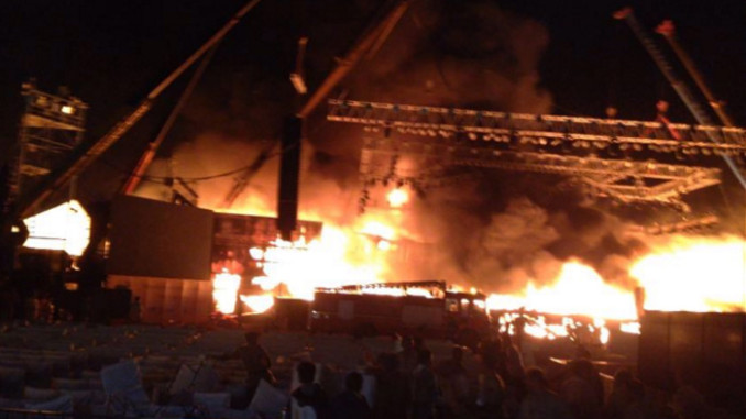 Fire at Make In India event. Image Courtesy: Twitter