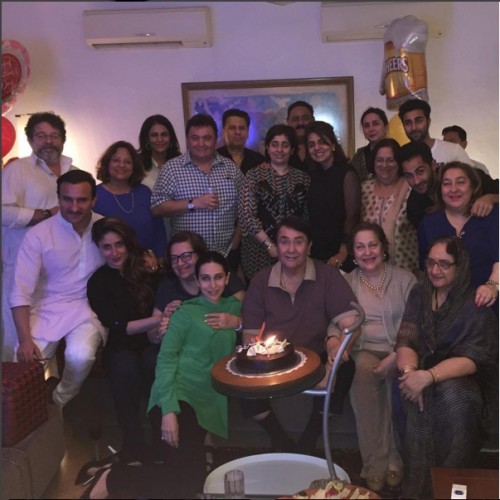 Kapoor family gathers for Randhir Kapoor’s 69th birthday celebrations. Image Courtesy: Instagram