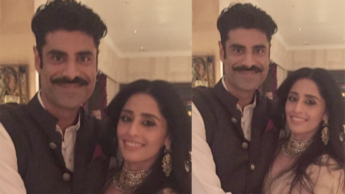 Sikander Kher with fiancée Priya Singh on their engagement day. Image Courtesy: Twitter