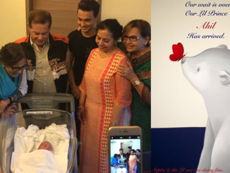 Khan and Sharma families with the new-born. Image Courtesy: Twitter