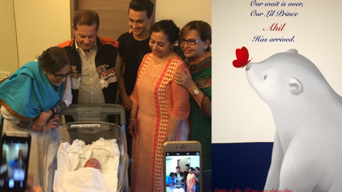 Khan and Sharma families with the new-born. Image Courtesy: Twitter