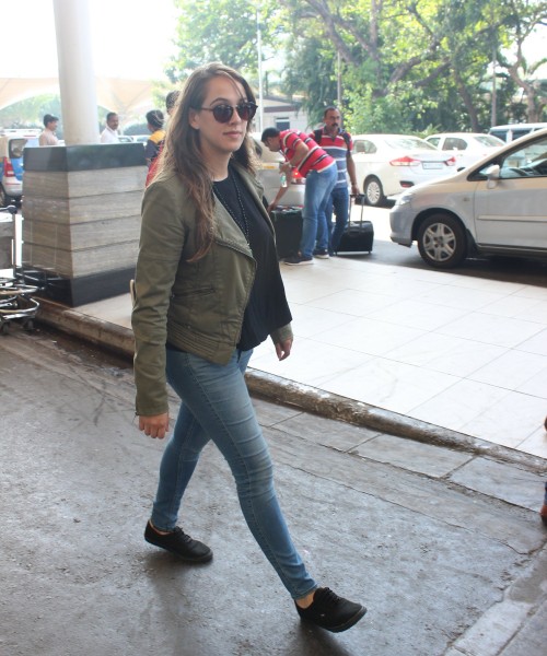 Hazel Keech at the airport