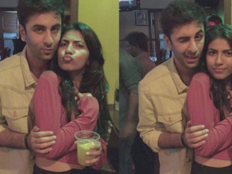 Ranbir Kapoor with 'mystery woman'. Image Courtesy: Twitter