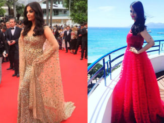 Aishwarya Rai Bachchan at Cannes Film Festival 2016, looking pregnant in the golden gown