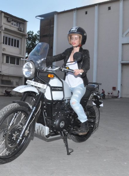 Kalki Koechlin rides a bike