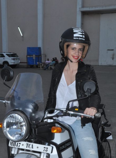 Kalki Koechlin rides a bike