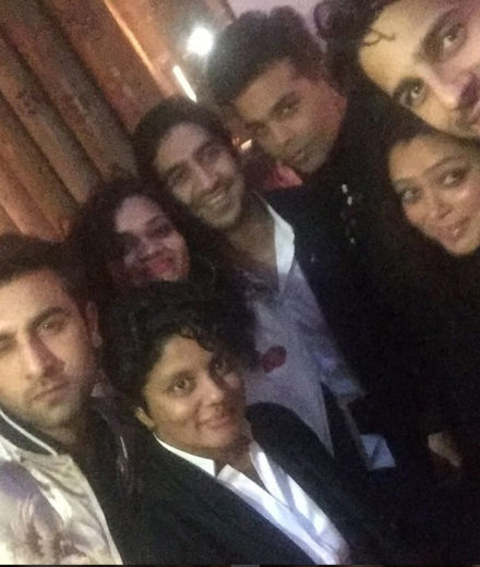 Ranbir Kapoor, Ayan Mukerji, Karan Johar, Sidharth Malhora with other guests at the party