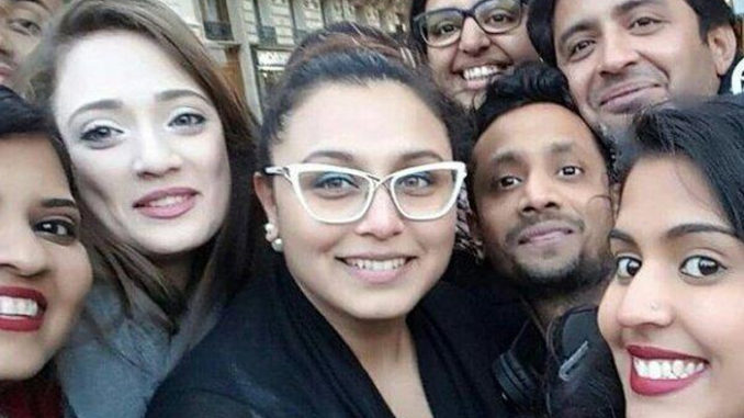 Rani Mukerji clicked with fans in Paris. Image Courtesy: Twitter