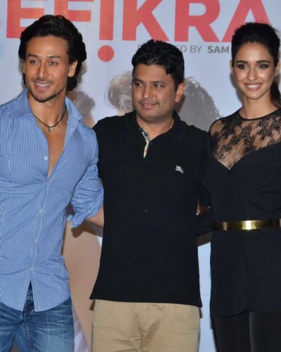 Tiger Shroff, Bhushan Kumar, Disha Patani at the launch of Befikra