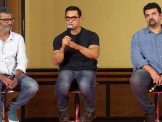 Nitish Tiwari, Aamir Khan, Sidharth Roy Kapur at the poster launch of 'Dangal'