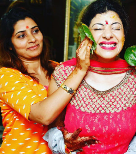 Sambhavna Seth during her haldi ceremony