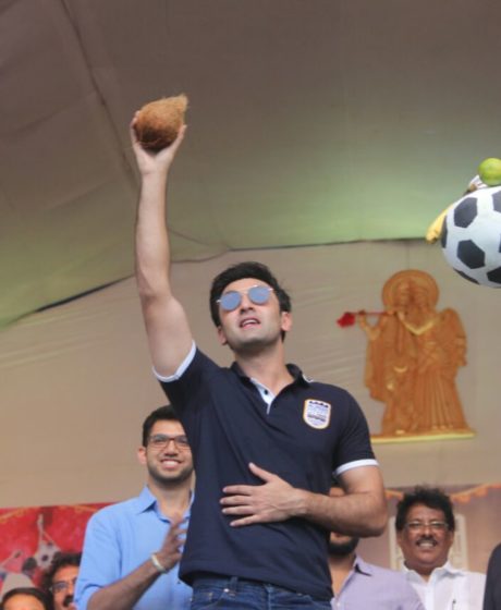 Ranbir Kapoor at Dahi Handi celebrations in Mumbai