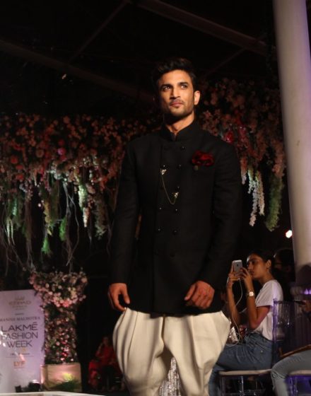 Sushant Singh Rajut walks the ramp for Manish Malhotra  at Lakme Fashion Week 2016