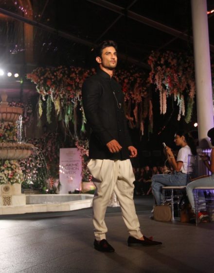 Sushant Singh Rajut walks the ramp for Manish Malhotra  at Lakme Fashion Week 2016