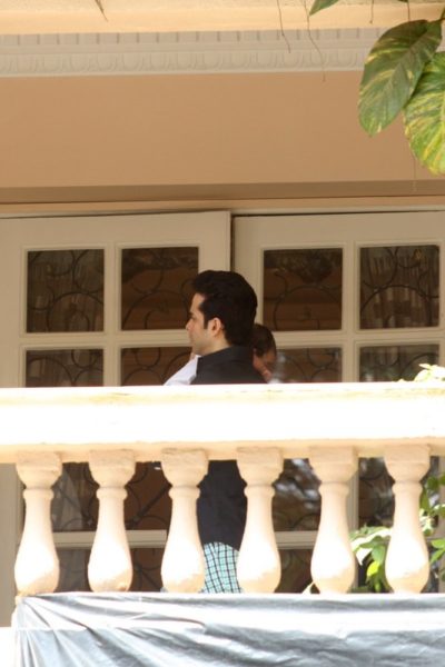 Tusshar Kapoor with son Laksshya at Kapoor residence