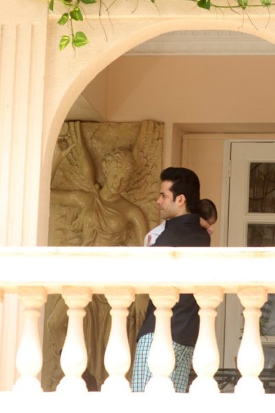 Tusshar Kapoor with son Laksshya at Kapoor residence