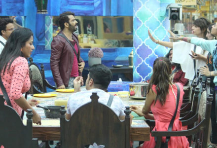 A heated argument takes place in the Bigg Boss house