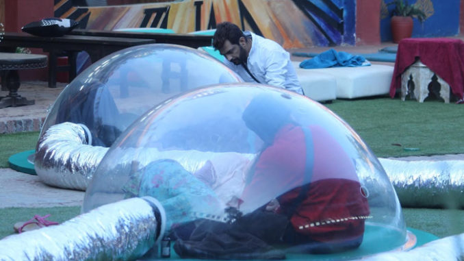 Contestants perform the dome task inside Bigg Boss 10 house