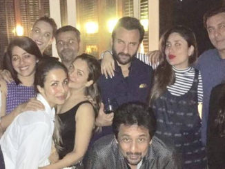 Iulia Vantur, Salman Khan, Kareena Kapoor, Saif Ali Khan, Karisma Kapoor, Malaika Arora Khan, Amrita Arora Ladak and others at the terrace party. Image Courtesy: Instagram