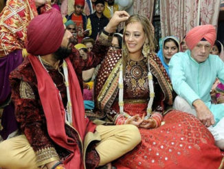 Yuvraj Singh, Hazel Keech during the wedding ceremony