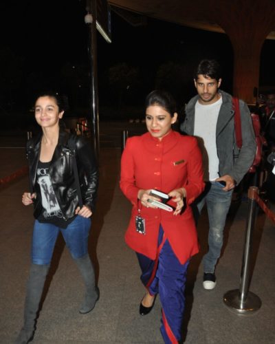 Alia Bhatt, Sidharth Malhotra at the airport