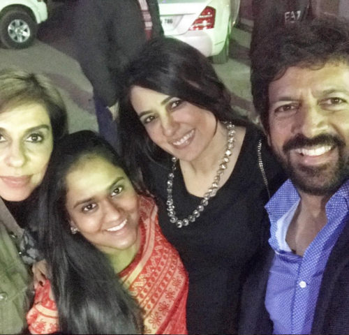 Kabir Khan clicks a selfie with Mini Mathur and Arpita Khan Sharma at the party