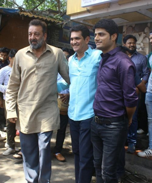 Sanjay Dutt with director Omung Kumar on the sets of Bhoomi