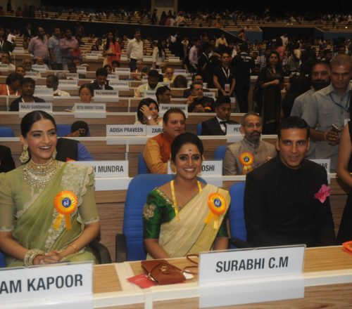 Sonam Kapoor, Akshay Kumar at the 64th National Film Awards