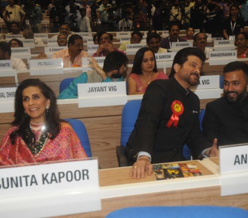 Sunita and Anil Kapoor with Sonam’s alleged boyfriend Anand Ahuja at the 64th National Film Awards