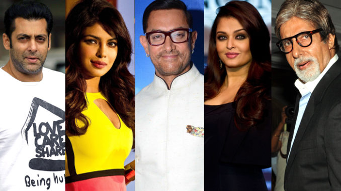 Salman Khan, Priyanka Chopra, Aamir Khan. Aishwarya Rai Bachchan, Amitabh Bachchan
