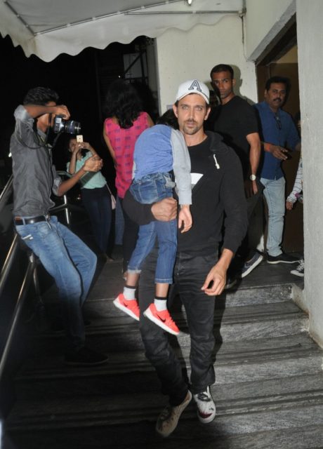 Hrithik Roshan carries his son
