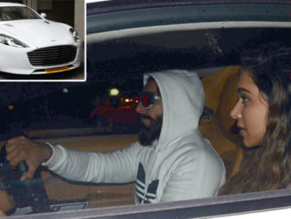 Deepika Padukone with Ranveer Singh in his new car