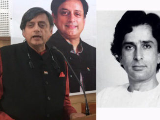 Shashi Tharoor and a file photo of Shashi Kapoor